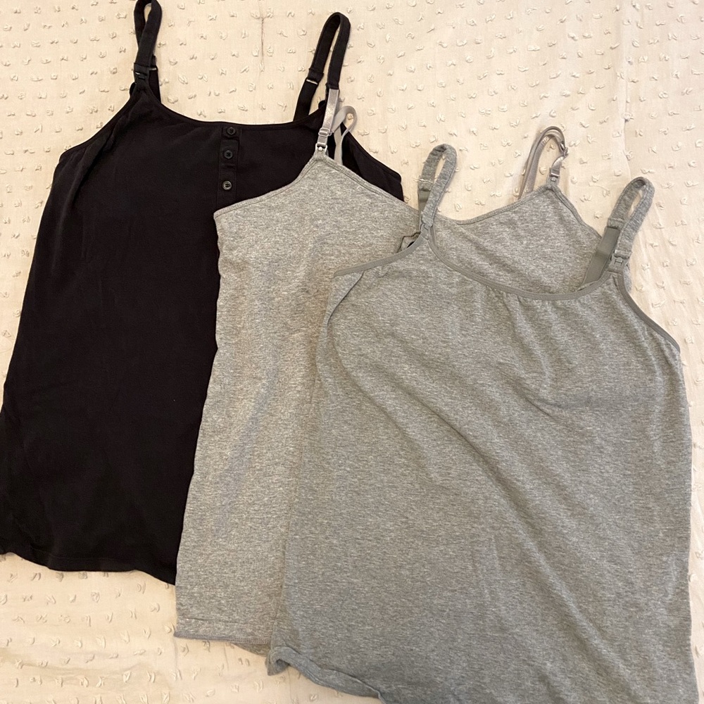 Set of 3 clip down nursing tank tops